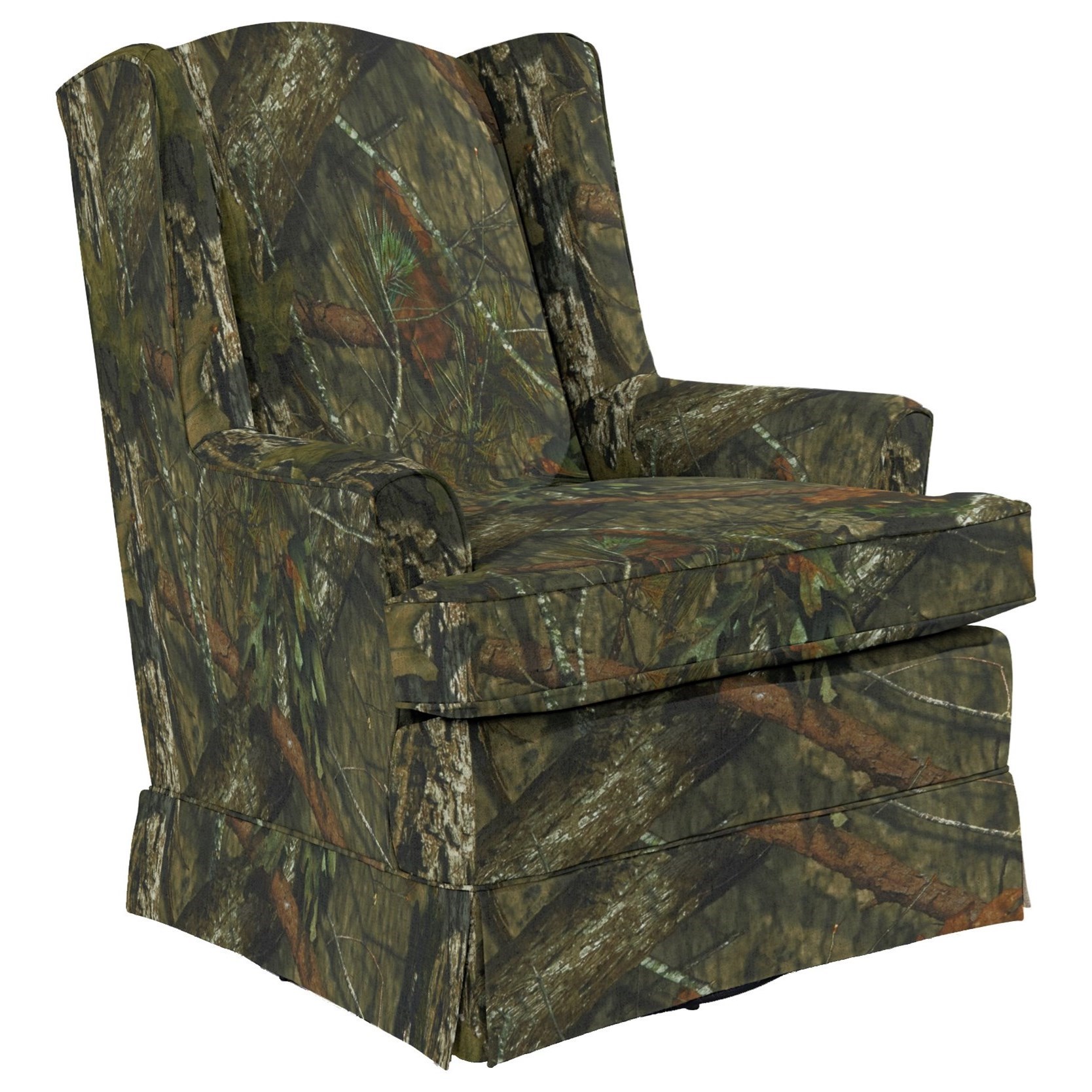Best Home Furnishings Natasha 7147 20132 Natasha Swivel Glider with Wing Back and Skirt Zak s Home Uph Upholstered Chairs